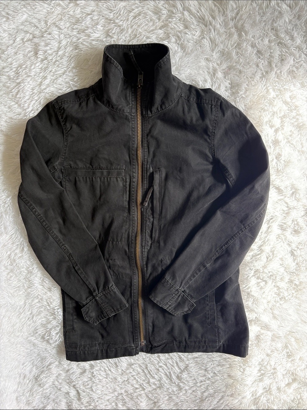 Madewell Black Faded Long Sleeve Fleet Military Style Jacket Size XS